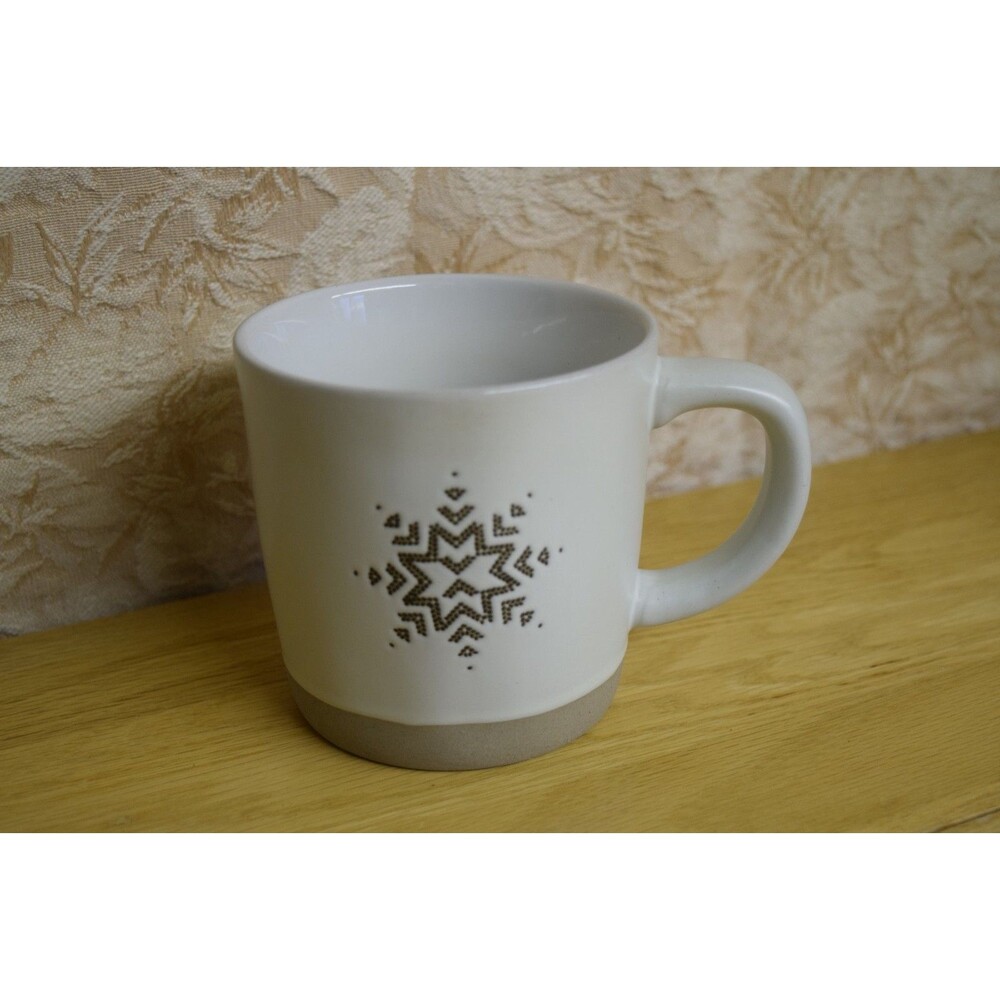 Hearth & Hand with Magnolia Snowflake Mug – Winter Holiday Stoneware Cup 16oz